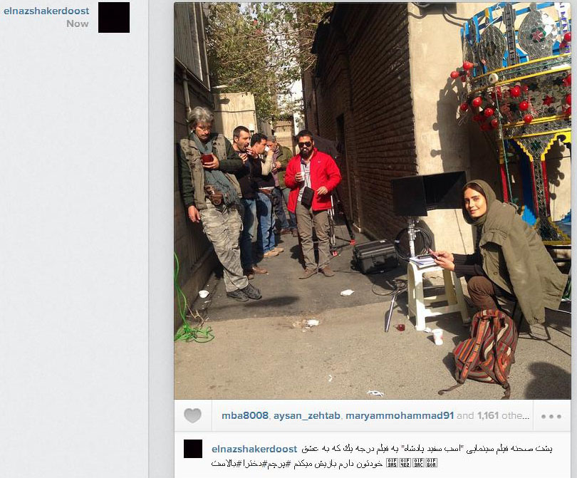 عكس/«الناز شاكر دوست» پشت صحنه فيلم «اسب سفيد پادشاه»