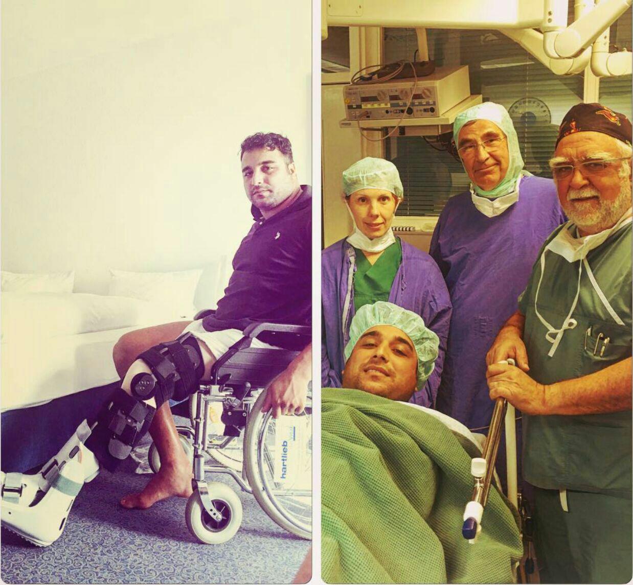 احسان حدادی پس از عمل جراحی در آلمان