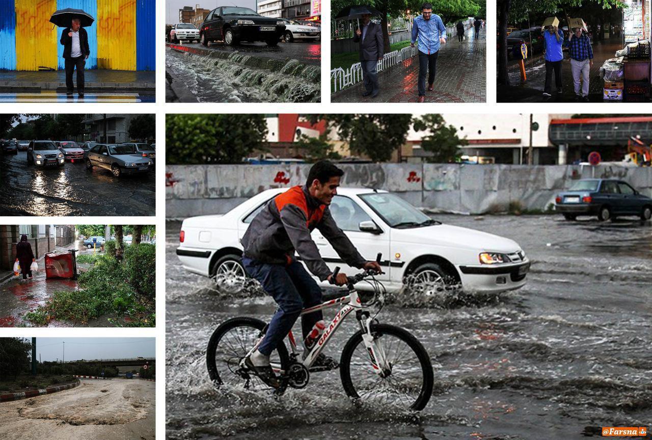 بارش باران و آبگرفتگی معابر در تبریز/ عکس