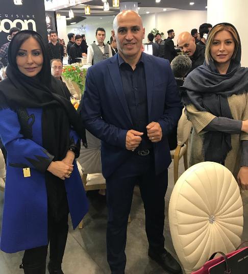 پرستو صالحی و فریبا نادری در کنار علیرضا منصوریان