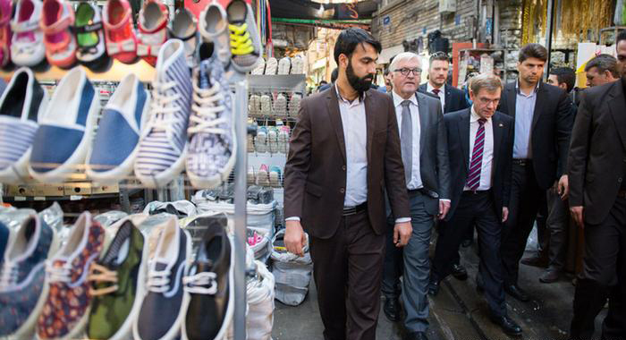 (تصاویر) اشتاین‌مایر در بازار تهران