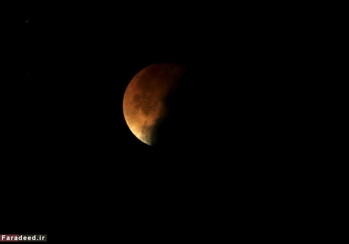(تصاویر) ماه‌گرفتگی منحصر به فرد