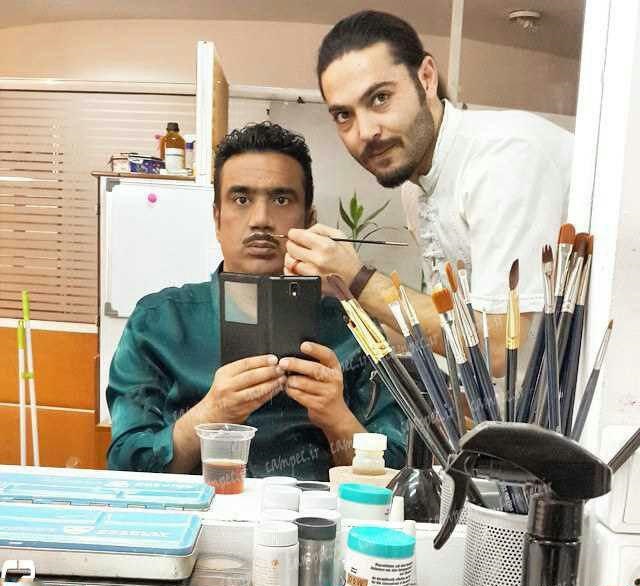 سلفی نصرالله رادش در حال گریم /عکس