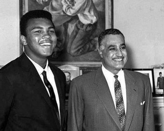 ‫محمد علی کلی و جمال عبدالناصر رئیس جمهور اسبق مصر‬‎