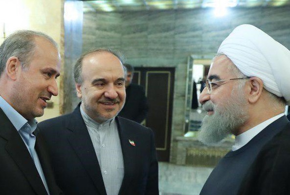 روحانی در دیدار نوروزی با وزیر ورزش؛ امیدوارم تمام بخش‌های ورزش 5 ستاره باشد + عکس