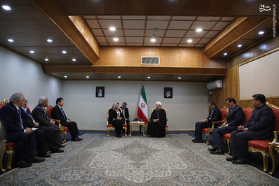  دیدار روحانی با رییس مجلس سوریه 