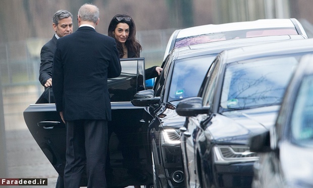 عکس/ دیدار جرج كلونی با مركل برای حمايت از پناهندگان