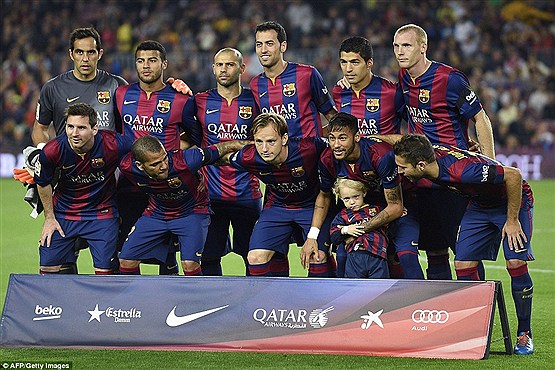 پسر نیمار در ترکیب بارسلونا/عکس