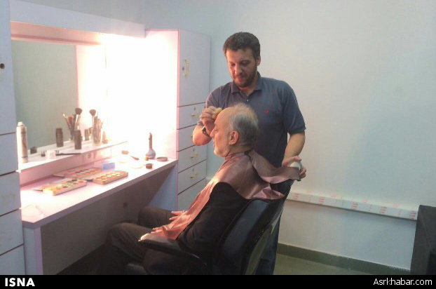 عکس / علی‌اکبر صالحی در حال گریم