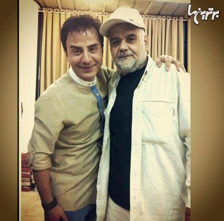 عمو پورنگ در کنار اکبر عبدی/ عکس