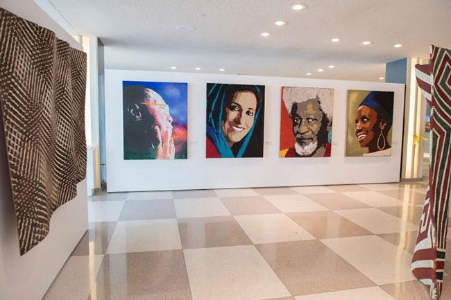 پرتره «معتمدآریا» بر دیوار سازمان ‌ملل/عکس