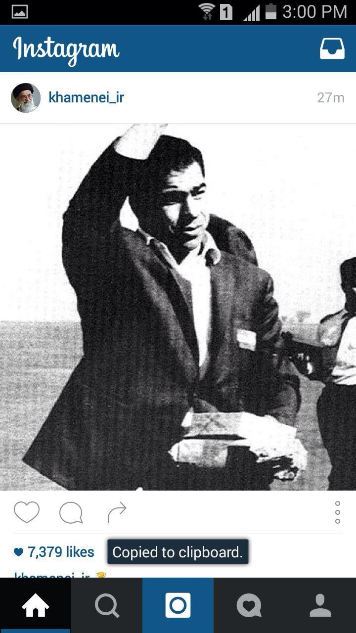 عکس تختی در اینستاگرام رهبری