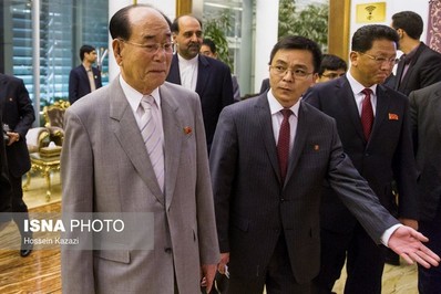 ورود کیم یونگ نام رئیس کل پرزیدیوم مجمع عالی خلق کره شمالی 