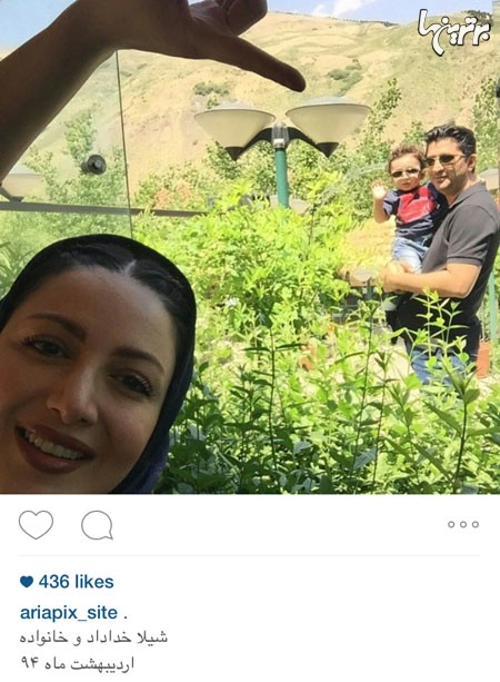 سلفی خلاقانه شیلا خداداد و خانواده در دامان طبیعت/عکس