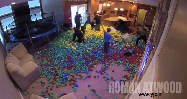 خانه ای که تبدیل به استخر توپ شد +عکس