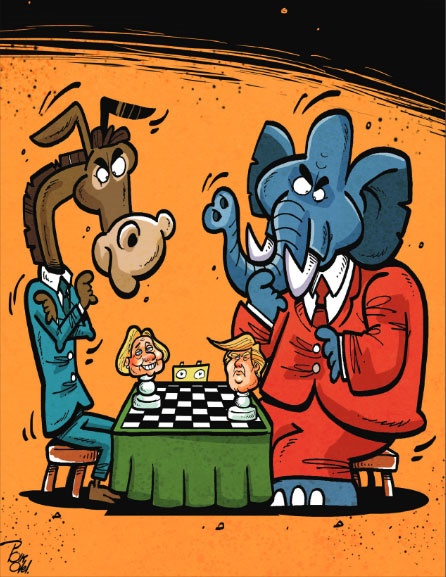 بازی هیلاری با ترامپ! / کاریکاتور