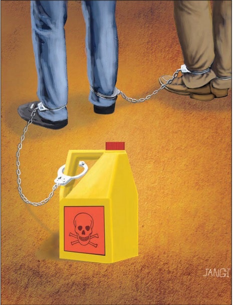 متهم اسیدپاشی!/ کاریکاتور