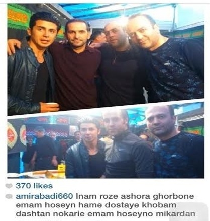 علی کریمی در حال پخش نذری