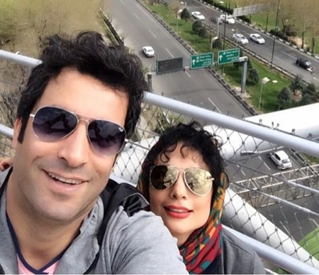 سلفی جالب بازیگر زن در کنار همسرش/عکس