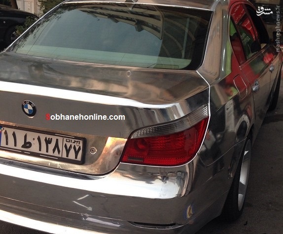 BMW استثنایی در تهران با بدنه کروم/ عکس