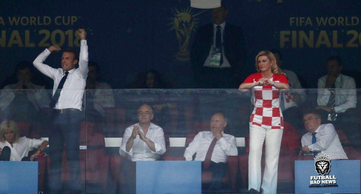 تصویری خاص از دو رییس جمهوری کرواسی و فرانسه در جام جهانی