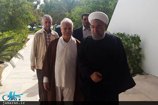 دیدار آیت‌الله هاشمی و روحانی در کیش/عکس