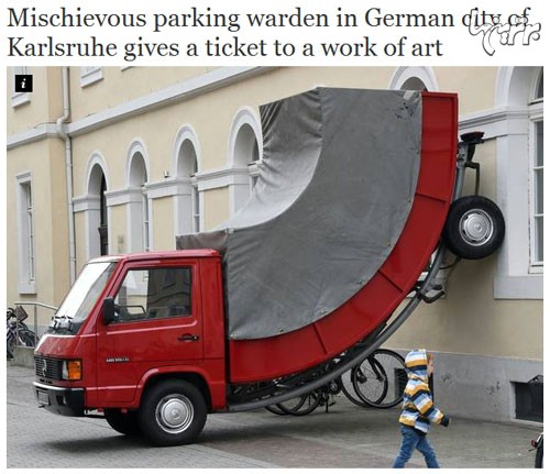 مجسمه جالب برای هشدار ترافیکی /عکس